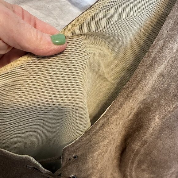 VTG HARLEY DAVIDSON SUEDE LEATHER RIDING CORSET VEST TOP SIZE 42/14 - Picture 7 of 11